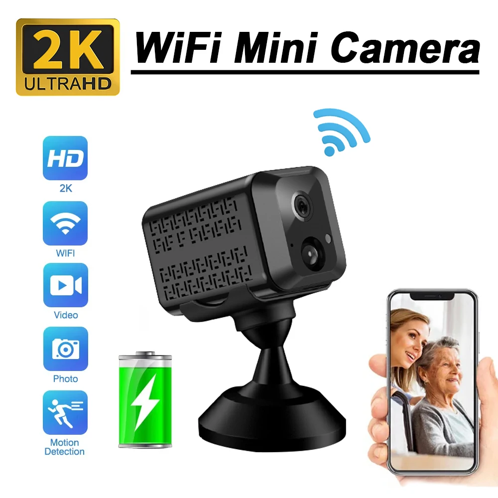 

Wireless IP Camera Mini Cameras WiFi Ultra HD 2K Home Micro Camera Night Vision Motion Detection Video Recorder Camcorders