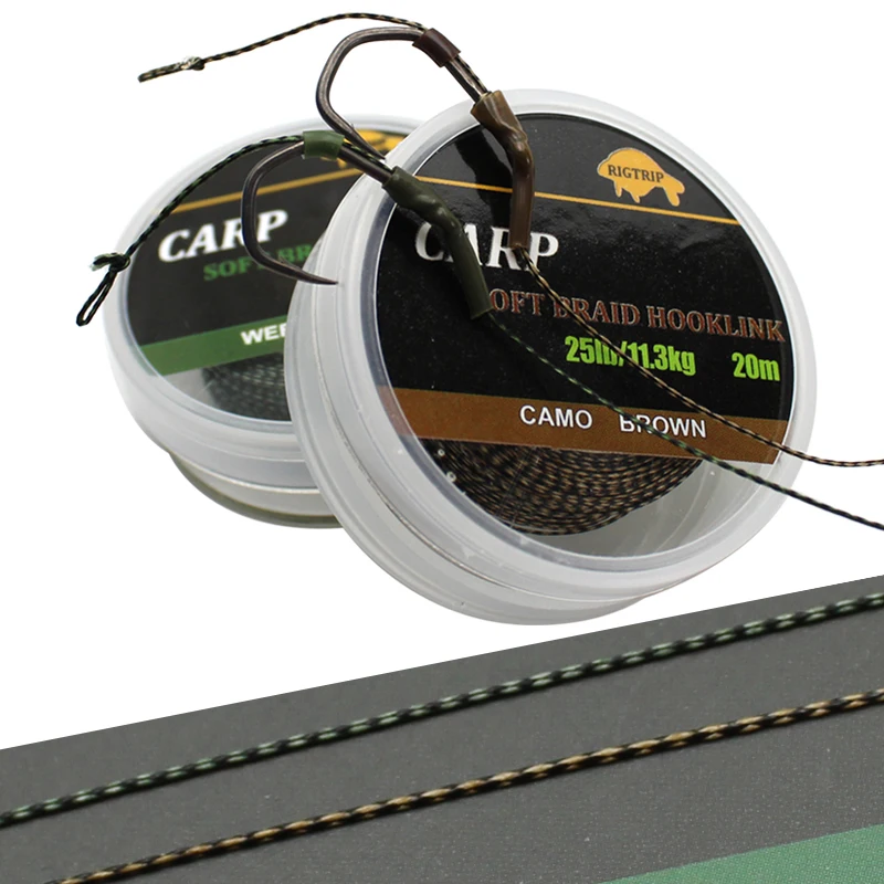 20m Carp Fishing Line 15lb/20lb/25lb 6 Strand Tightly Soft