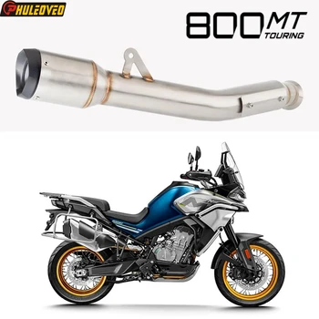 For CFMOTO 800MT 2021-2023 Slip-on Motorcycle Exhaust Muffler Silencer Middle Link Pipe Escape Moto Shield Cover