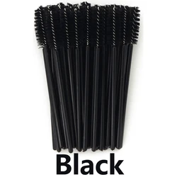 ANNAFRIS 50-Pack Disposable Crystal Eyelash & Eyebrow Brushes (Black Lash Brush)