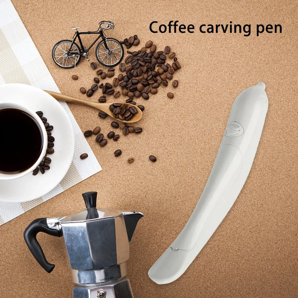Latte Art Electrical Drawing Pen Coffee Carving Pen Coffee Stencils Cake Spice Cappuccino Decoration Pen Baking Coffee Stencils
