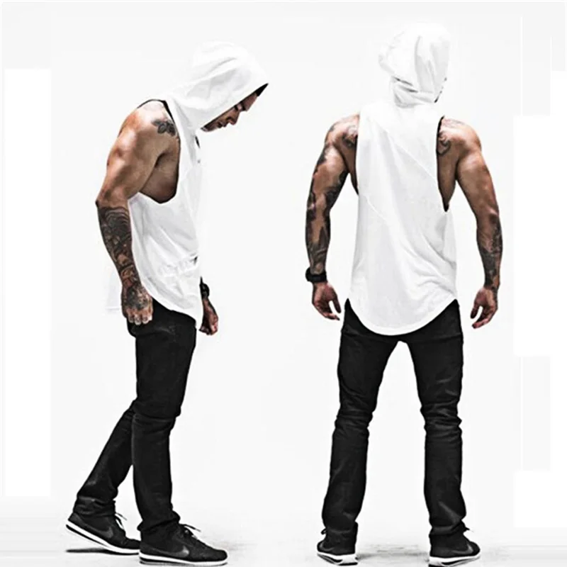 

New Arrivals Fitness Men Tank Top Sleeveless T-shirts Muscle Guys Tank Tops Hoodies Bodybuilding Stringer Gym Clothing for Men