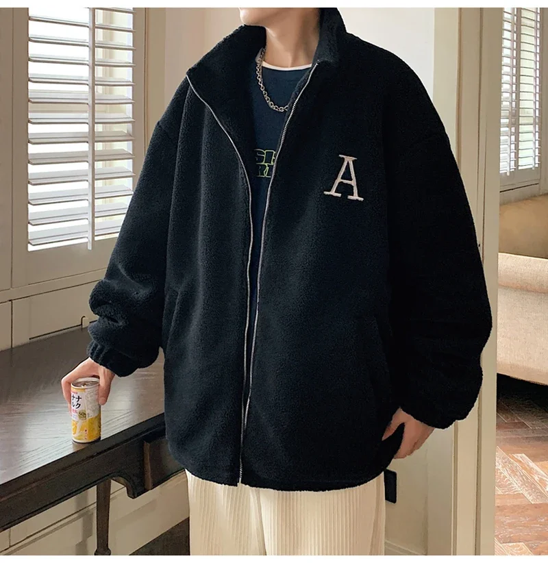 

Winter Mens Woolen Fleece Jackets And Coats 2023 Casual Windbreaker Warm Outwear