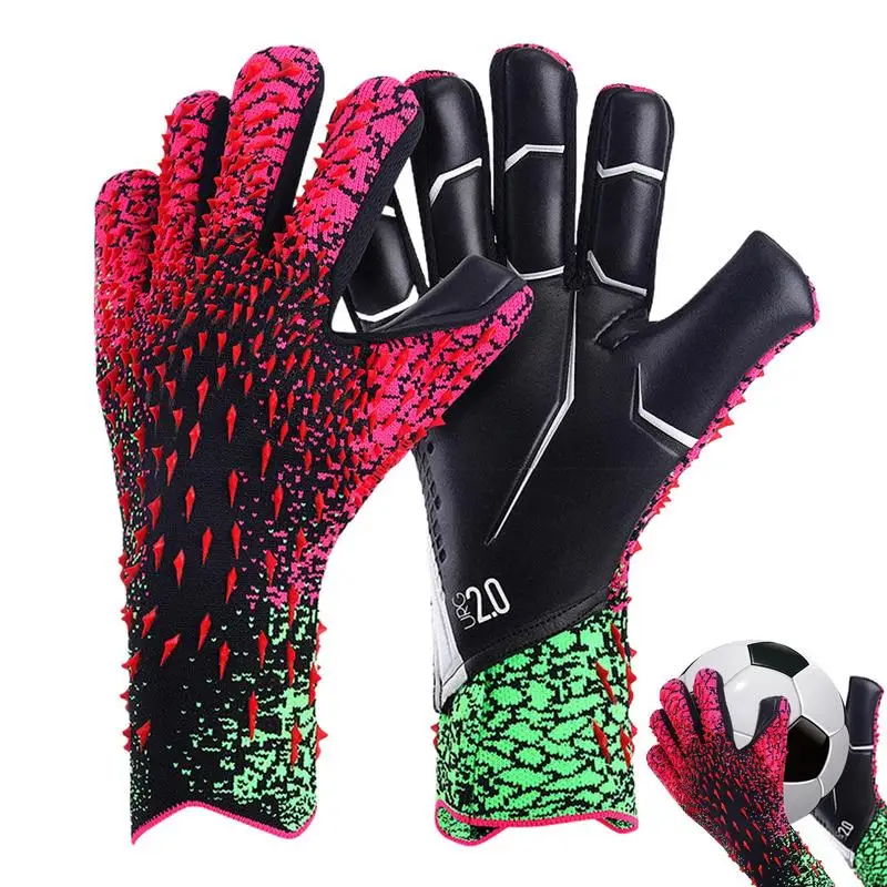 

Goalie Gloves Latex Soccer Goalkeeper Gloves Anti-slip Thicken Football Professional Protection Goalkeeper Soccer Goalie Gloves