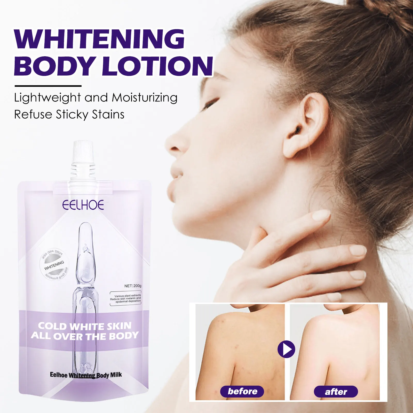 200g Niacinamide Whitening Body Lotion Improve Dull Skin Brighten Skin Tone Hydrating Moisturize Delicate Skin Body Care Product