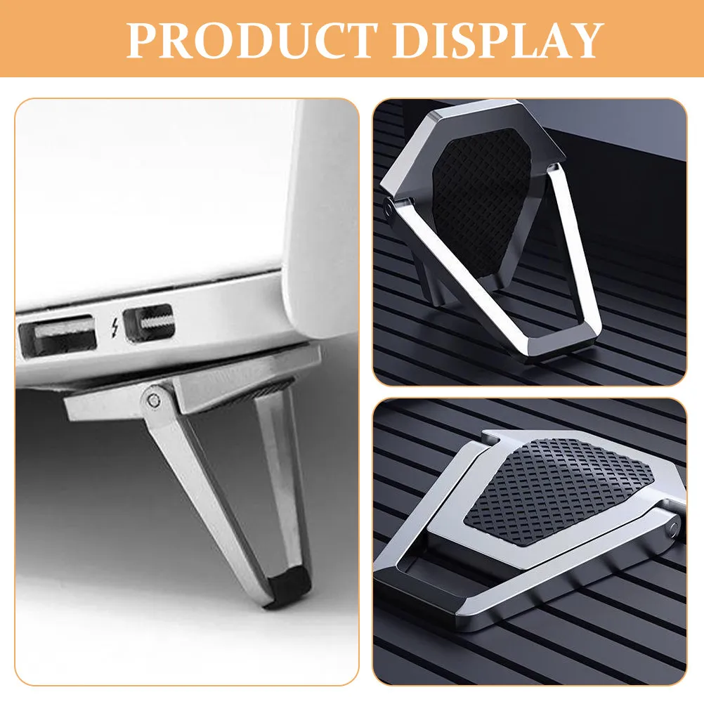 4개 휴대용 노트북 스탠드, 보이지 않는 인체공학적 컴퓨터 키보드 받침대, 접이식 쿨링 패드, 데스크탑 노트북 높이 조절 받침대