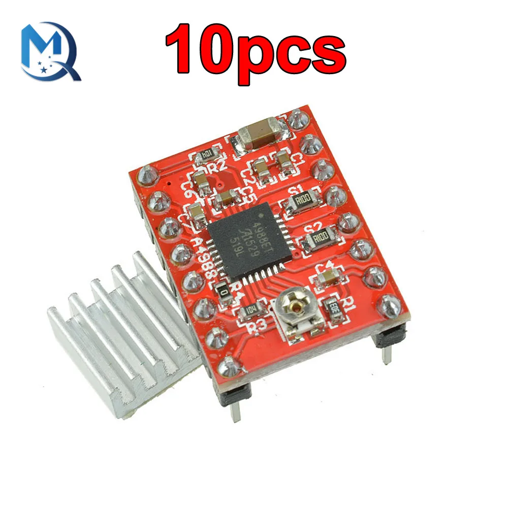 10pcs A4988 StepStick Stepper Driver + Heat sink For Reprap 3D Printer