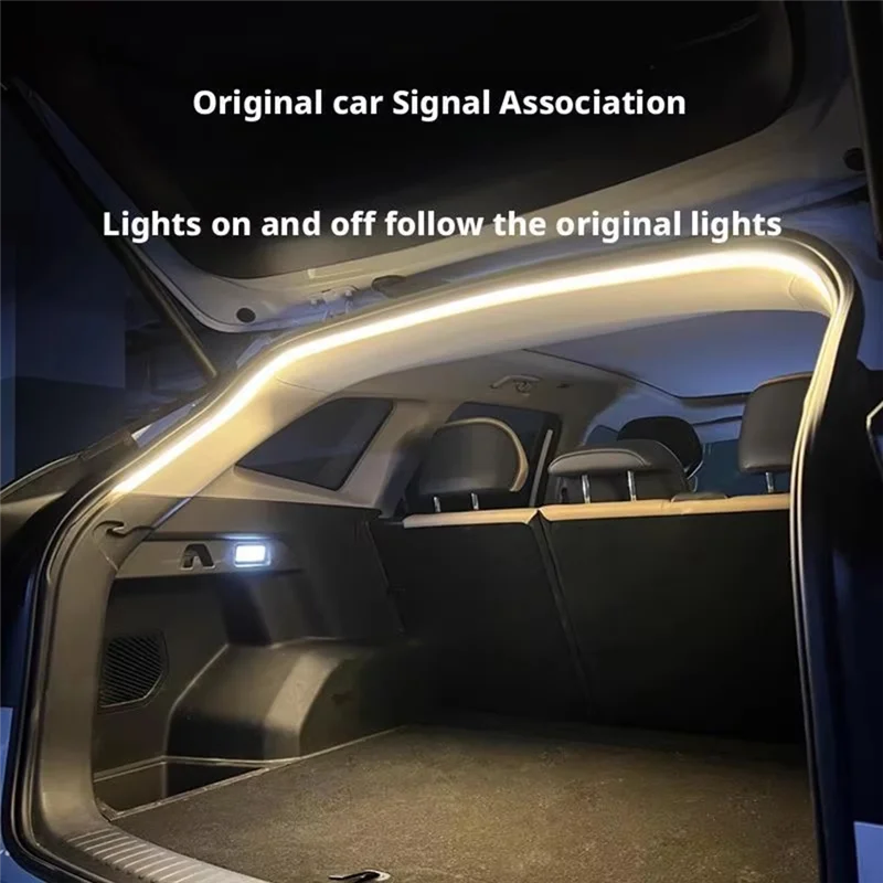 Tira De Luz LED Para Maletero De Coche - Sensor Automático, 4 Metros De Longitud Ajustable, Fácil Instalación Sin Herramientas. ¡Ilumina Tu Baúl Al Abrirlo!