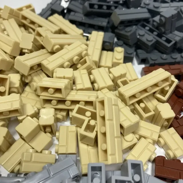 120Pcs Building Block Simulation City Wall Brick Building Block Model Building Accessories Castle Construction Children's Toys 3