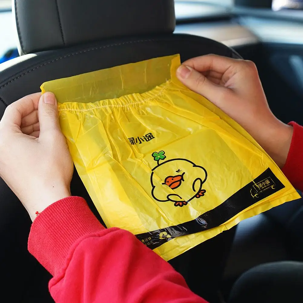 15pcs Adhesive Car Trash Bag Disposable Car Interior Hanging Multi-Functional Clean Bag Small Plastic Garbage Bin
