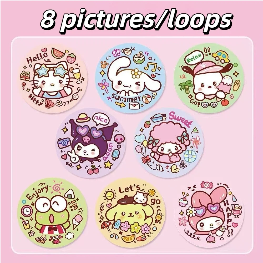 500Pcs/Roll Sanrio Cartoon Melody 헬로 키티 스티커 씰링 귀여운 장식 데칼 DIY 노트북 전화 냉장고 어린이 보상 선물