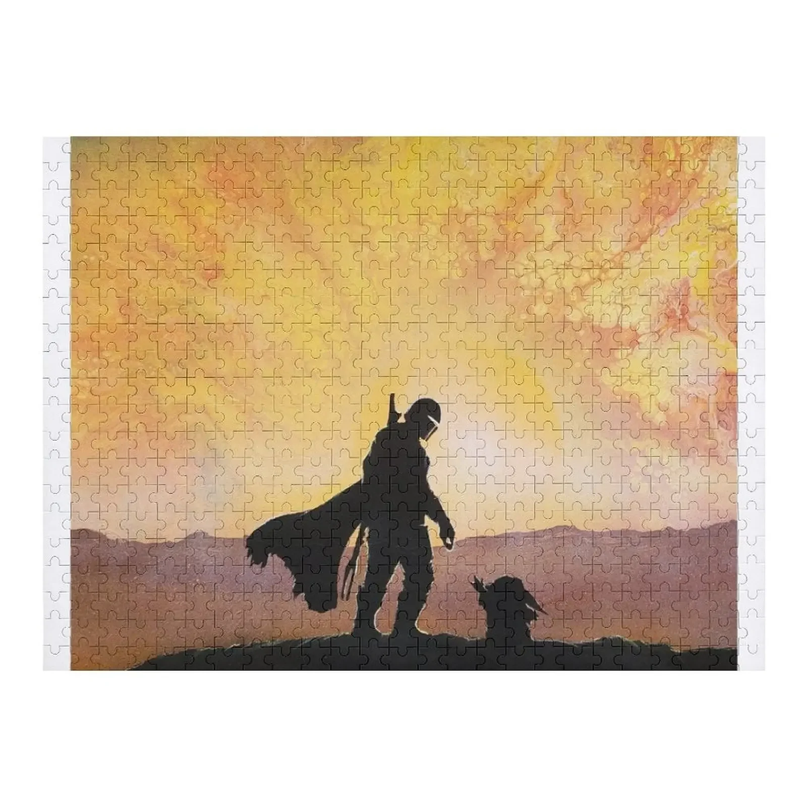 

mando hunter and child canvas Jigsaw Puzzle Personalized Gifts Woods For Adults Custom Gift Puzzle