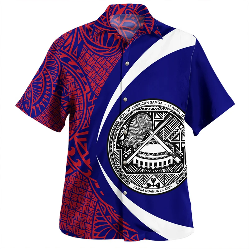 

Summer Harajuku 3D Printing American Samoa Tribal Coat Of Arm Shirts Men Fashion Streetwear Short Shirts Cool SAMOA Top Clothing