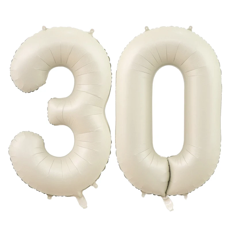 32/40 zoll Creme Anzahl Ballons 1-9 Digital Folie Ballon Für 1st Mädchen Kinder Erwachsene 18 30 geburtstag Party Dekoration Luft Helium Ball – Detail 4