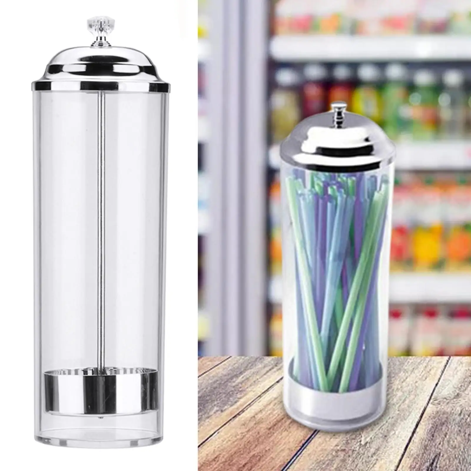 Straw Container Multipurpose Straw Dispenser for Bar Dining Room Kitchen