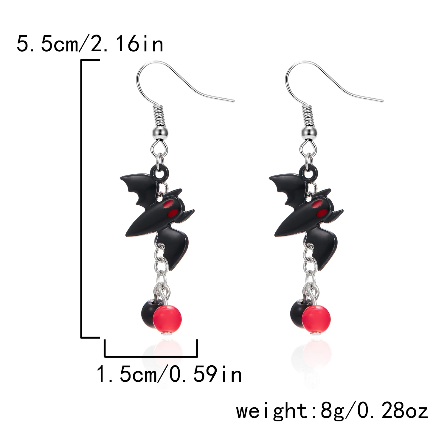 Niedliche Cartoon-Geist-Halloween-Tropfenohrringe für Frauen, Punk, Spinnennetz, Fledermaus, schwarze Katze, asymmetrische Ohrringe, Party-Schmuck, Geschenk – Detail 16