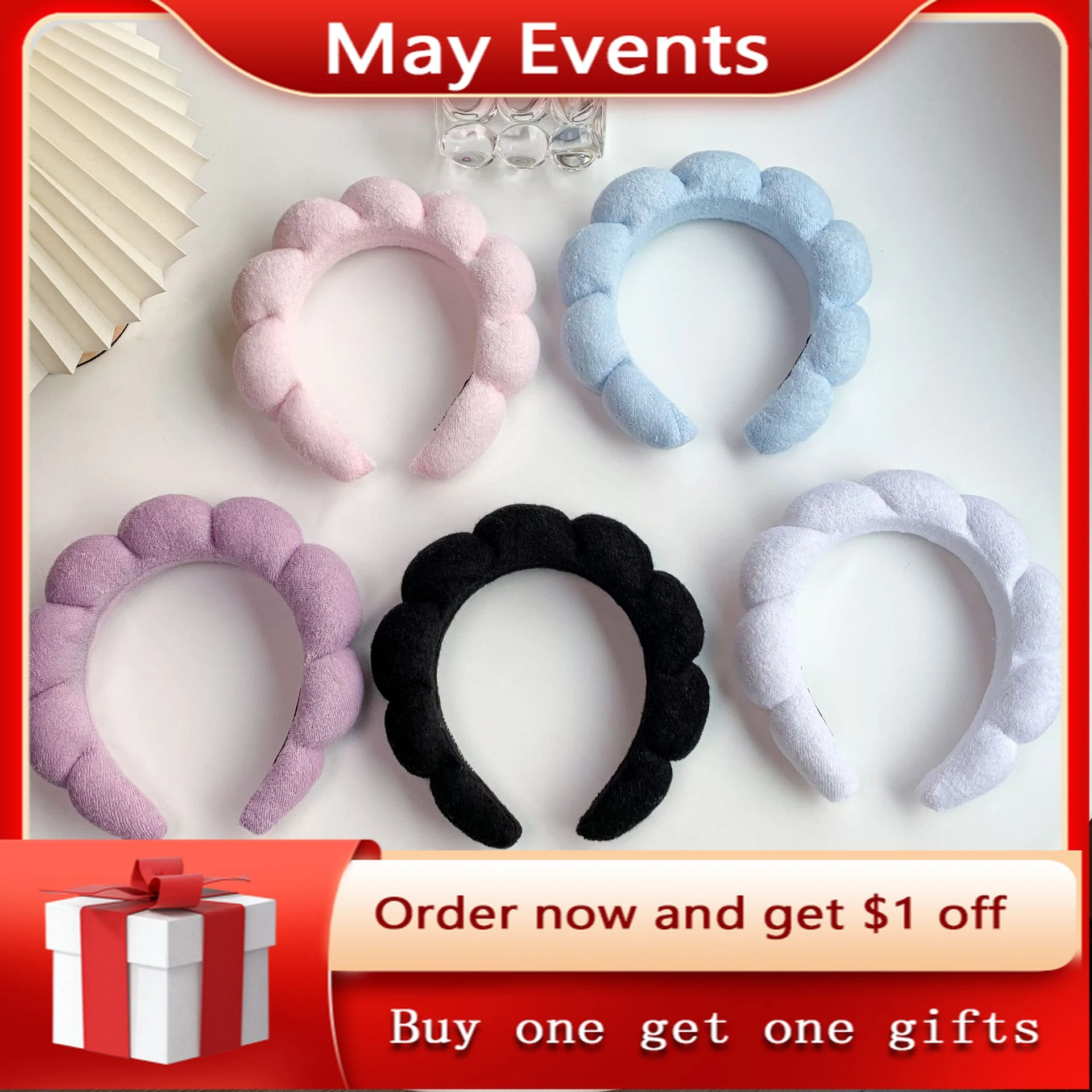 Towel Velvet Twist Headband Versed Headband Puffy Headband Makeup