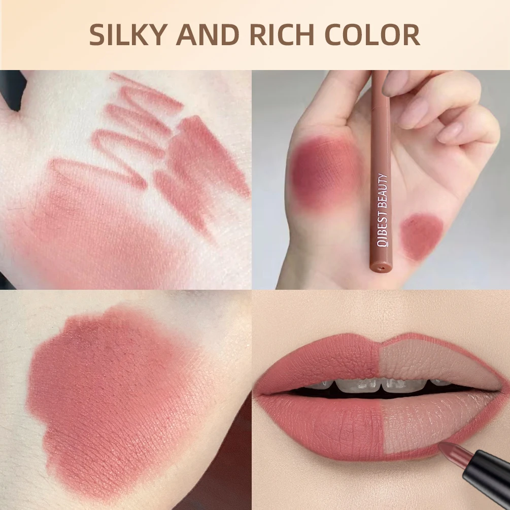 Lipliner Pen Set Lip Makeup Sexy Red Matte Contour Tint Lipstick Pen Waterproof Long Lasting Non-stick Cup Lip Liner Cosmetic 3