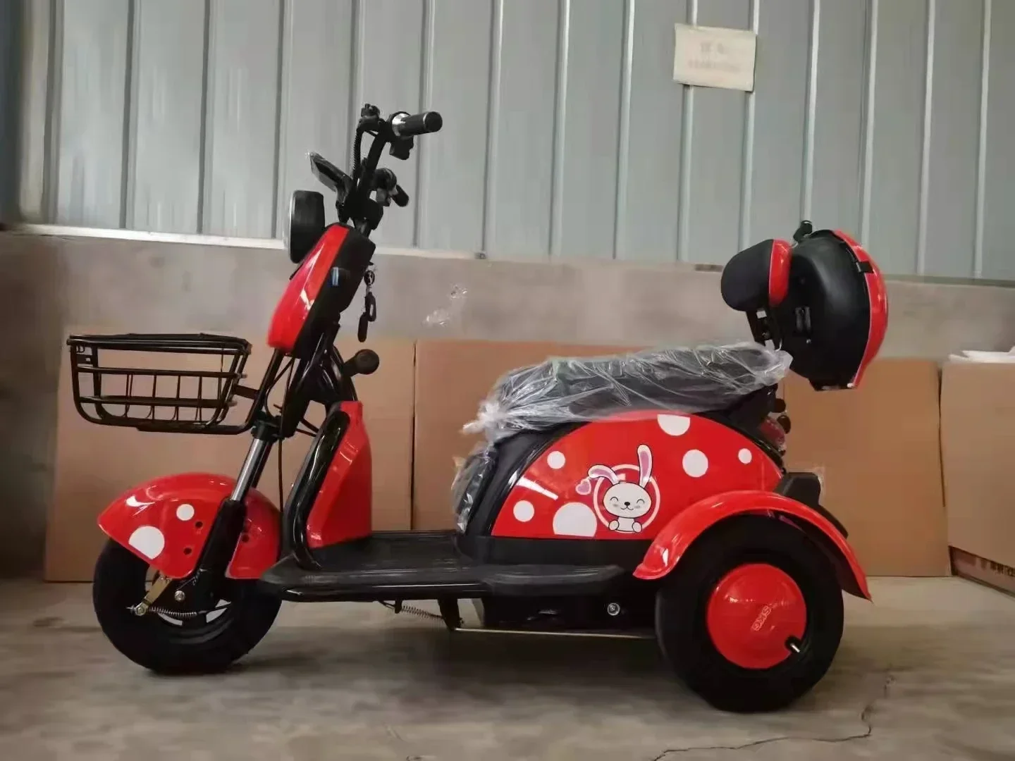 Mobility Electric 3 Wheel Red Disable Motorized Folding Tricycle