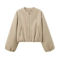 Fall 2024 Women's Loose Basic Long Sve White Jaet Versatile Outerwear New Arrival Faionable Versatile Ladies' Coat - Image 4