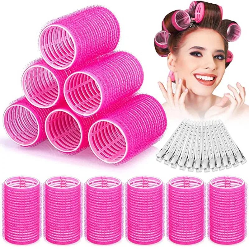 12pcs Different Size Self Grip Hair Rollers DIY Magic Large Self-Adhesive Hair Rollers Styling Roller Roll Curler Beauty Tool for 1pcs 19 14mm 3m self adhesive large wiring buckle car harness clip