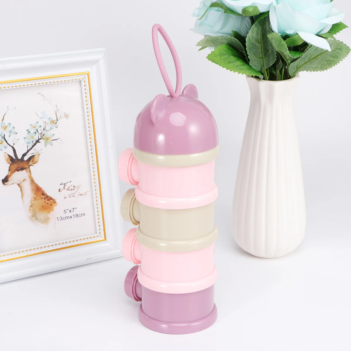 Four Layers Baby Milk Powder Box Stackable Storage Container Plastic Oats Cornflour Nuts Healthy Pp Material Portable Feeding