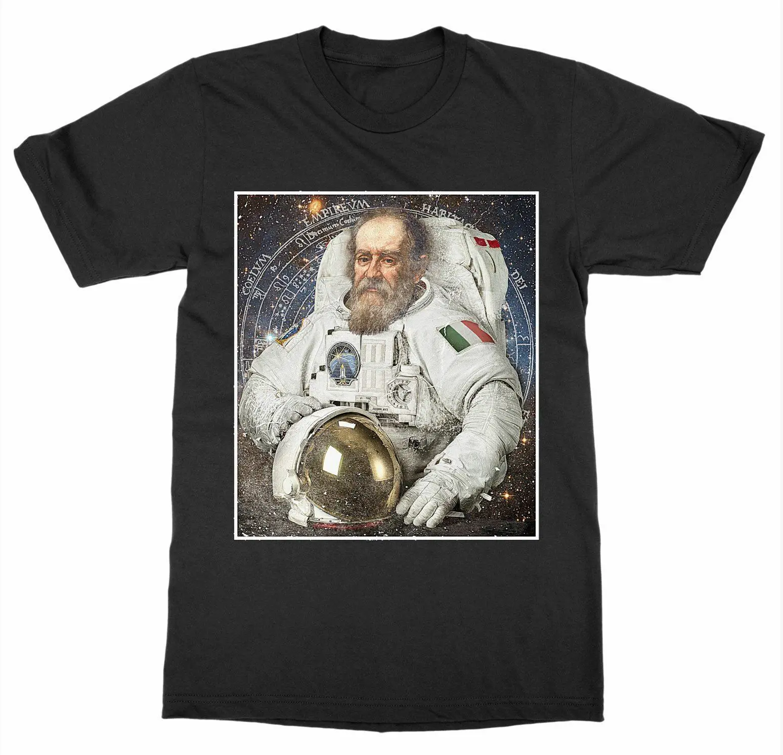 

Genius Science Space Astronaut Funny design Galileo Galilei T-Shirt Summer Cotton Short Sleeve O-Neck Men's T Shirt New S-3XL