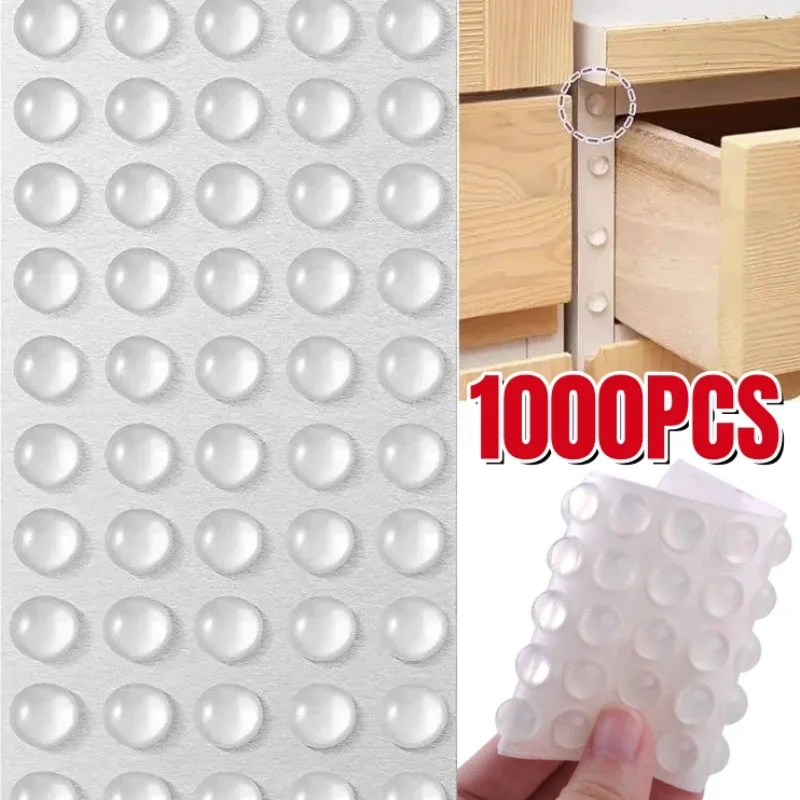 1000pcs 8mmx2mm Transparent Silicone Granules Door Handle Sticker Transparent Anti Bump Silicone Cushioning Anti Slip Mat