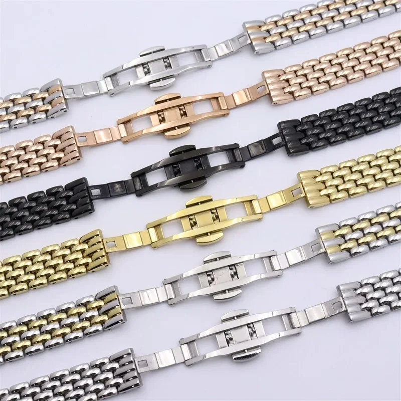 Rose Gold Stainless Steel Ladies Watch Bracelet Strap