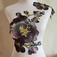 1Pc Large Flower Embroidery Applique – 56x36cm Sew-On Patch for Wedding Dress, Gown, DIY Clothing & Craft Accessories - Image 2