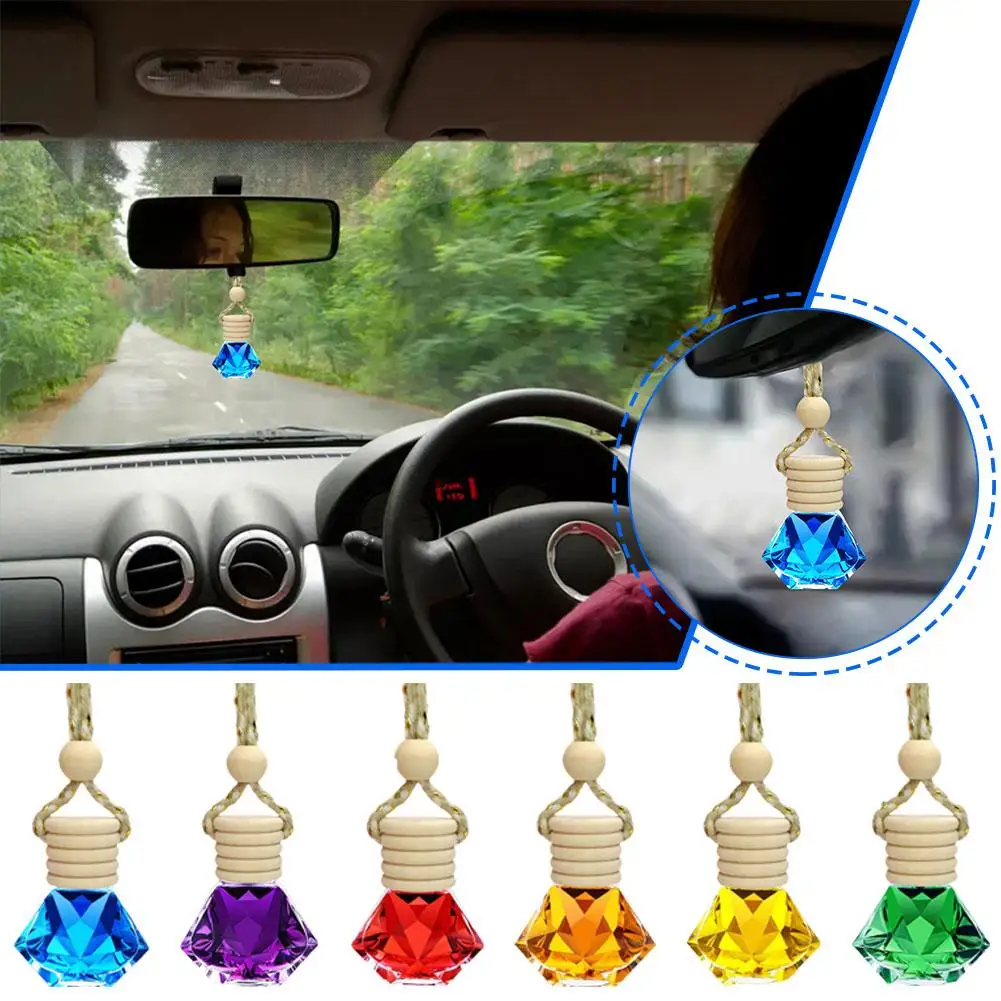 Diffusore di Oli Essenziali in Vetro per Auto, Bottiglia Profumata Ricaricabile con Tappo in Legno, Decorazione per Auto - Image 2