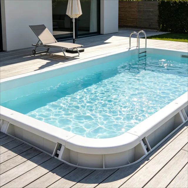 Piscine hors sol personnalisée en acier galvanisé robuste, portable pour la famille 1