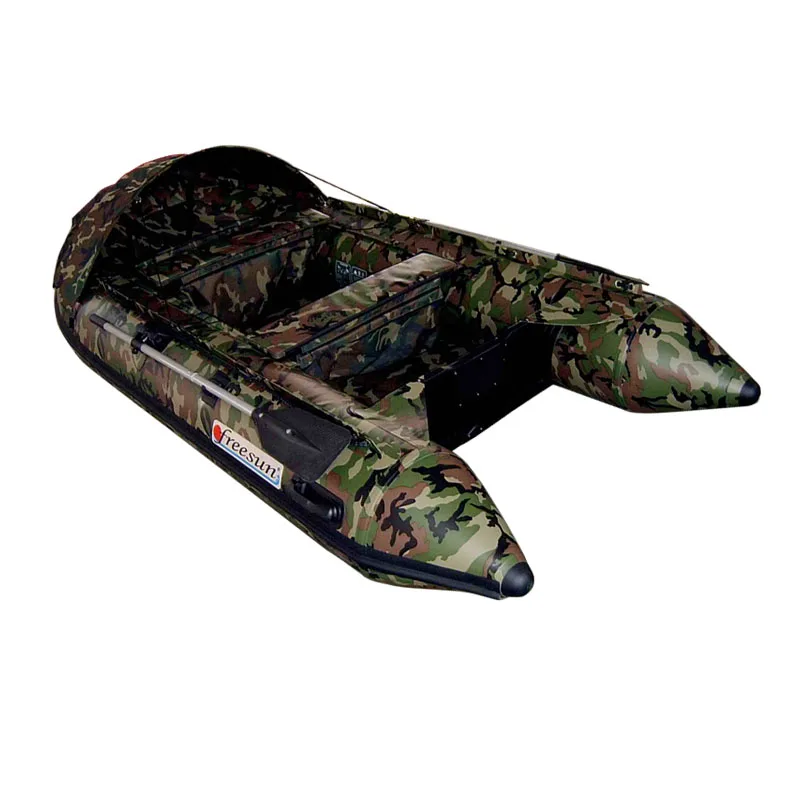 

New fashion design Camouflage Inflatable fishing Boat with Bow Tent