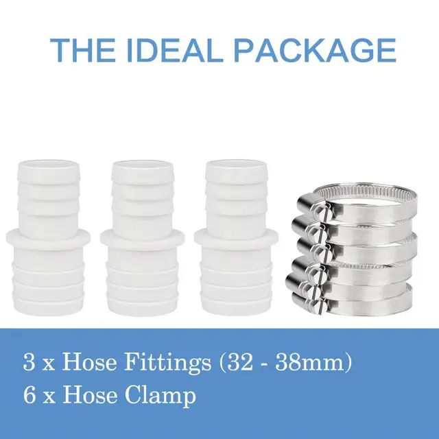 1 Állítsa Be A Medence Tömlőcsatlakozóját, Nagy Teljesítményű Szivárgásmentes Csőcsatlakozó Rozsda-Rezisztens Gyors Kapcsolat Tömlőbilincsekkel Pangea Tech Számára - Image 3