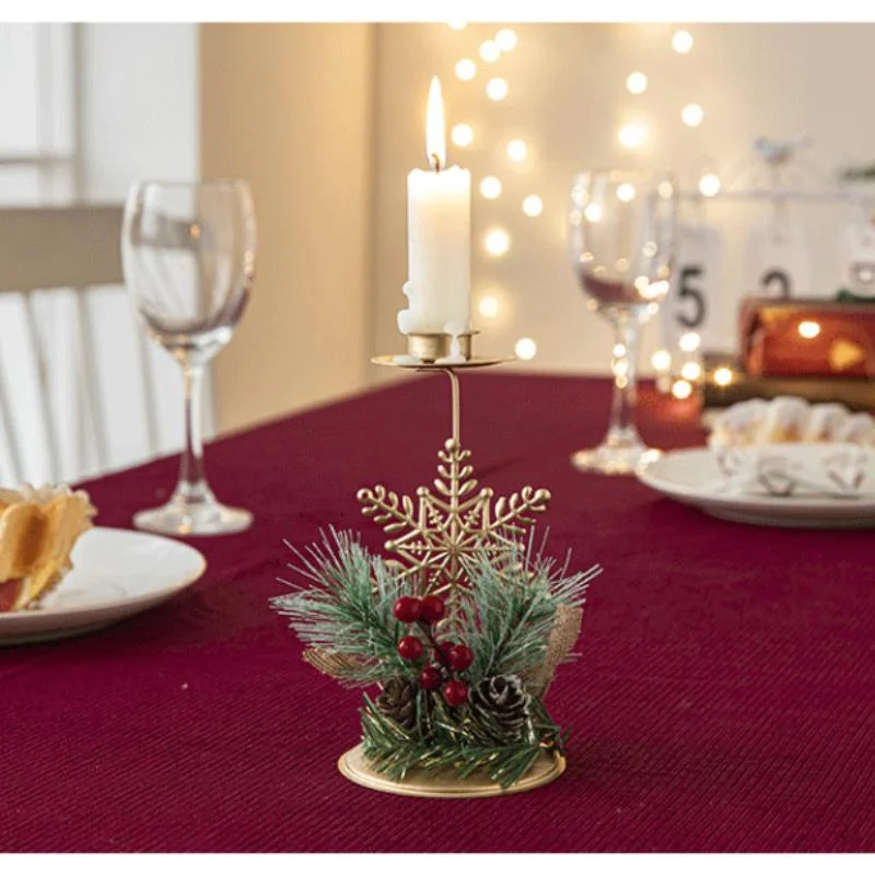 Lot De 2 Bougeoirs De Noël, Décor Festif En Résine, 8 Pouces, Multicolores, Pour Bougies Piliers - Boîte Ouverte (neufs)