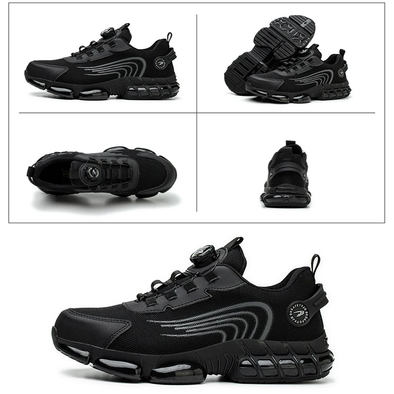 Waliantile Lace Free Men Safety Shoes Sneakers For Industrial Working Boots Puncture Proof Steel Toe Indestructible Work Shoes,safety shoes,men shoes
