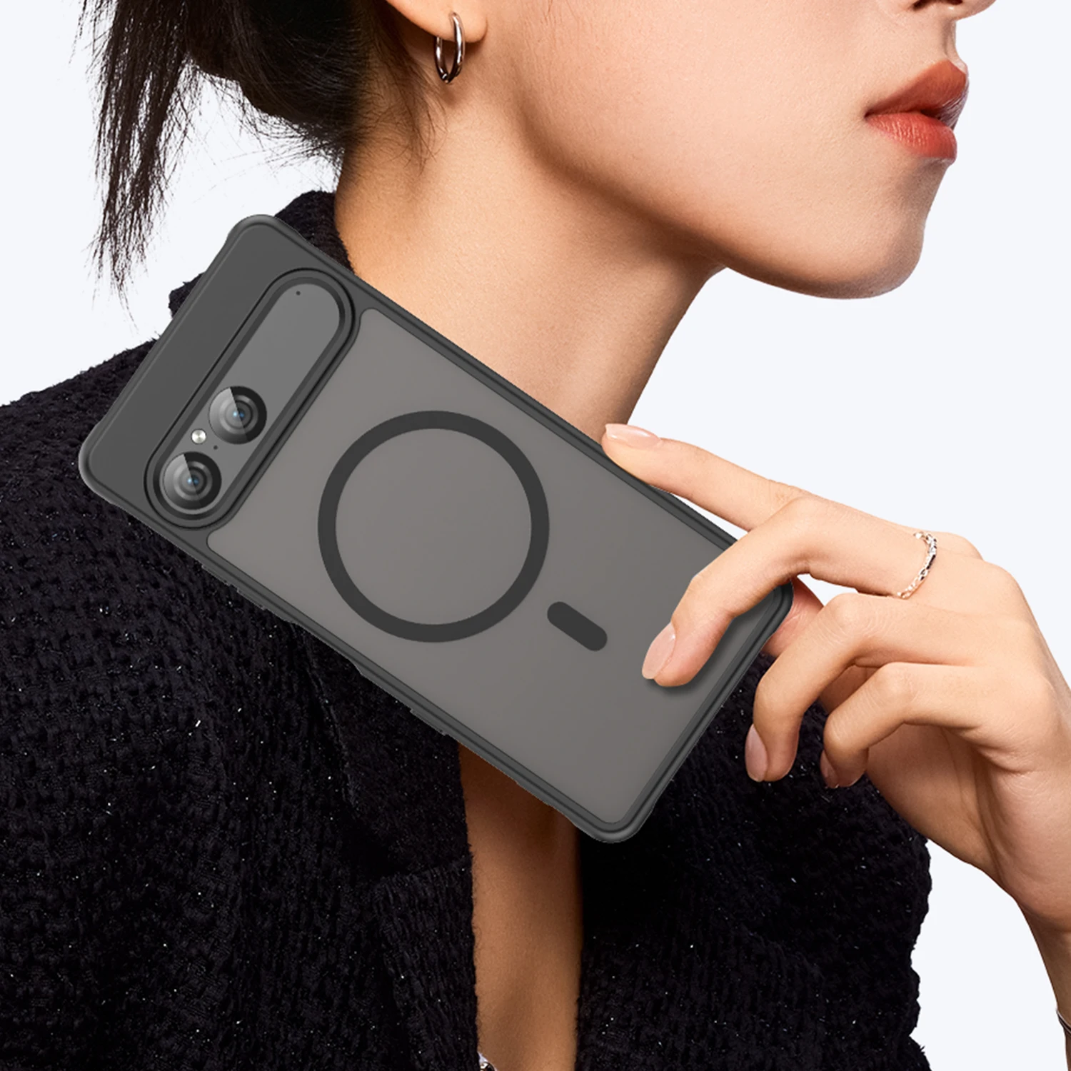 MagSafe Wireless Charging Matte TPU Cover with Camera Lens Protection and Shockproof Design