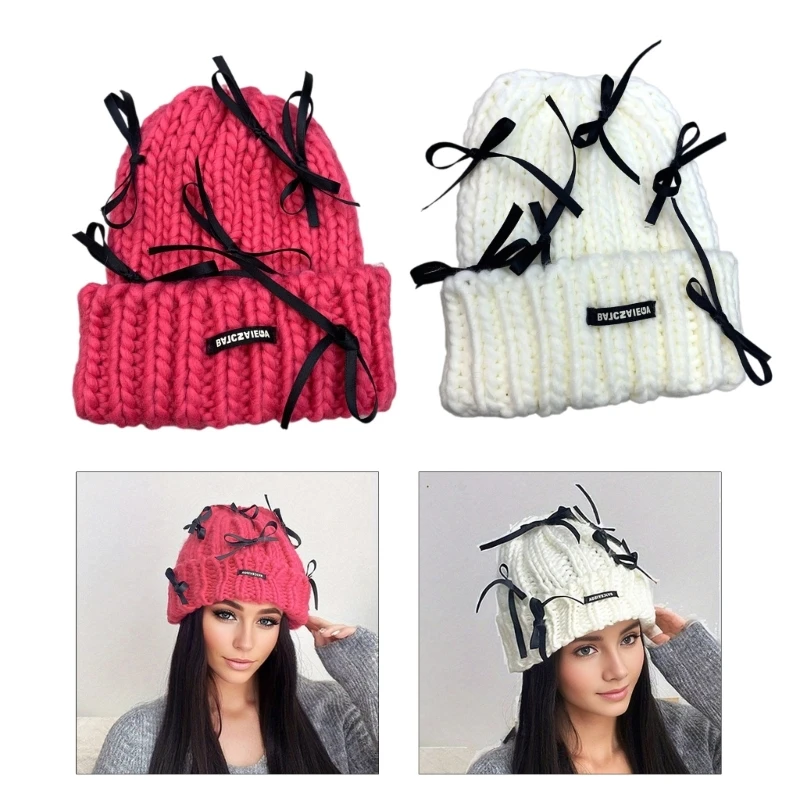 

Elastic with Lovely Ribbon Bowknot Decor for Women Girls Keep Ear Warm Cold Weather Shopping Supplies
