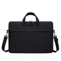 Waterproof Universal Laptop Shoulder Bag - Durable 15.6 Inch Sleeve Case (Black)