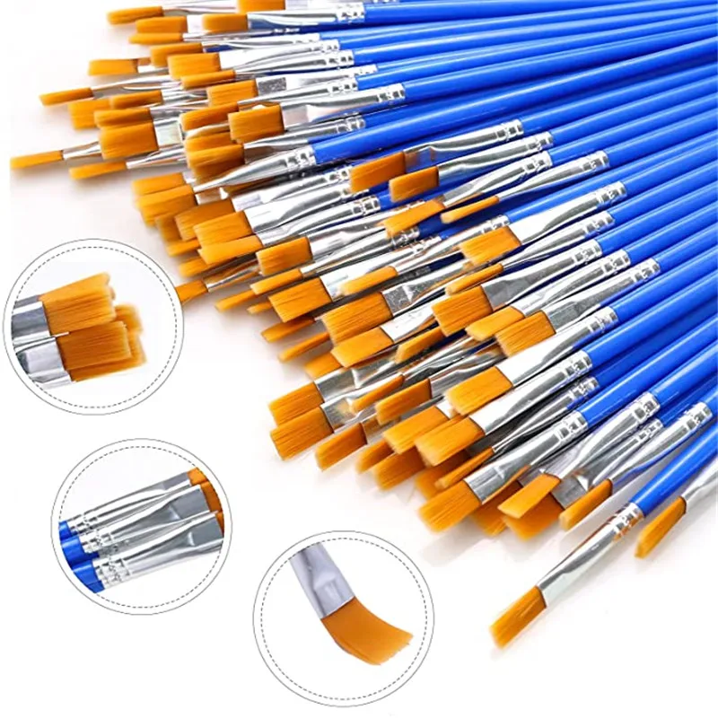 50 Pcs Flat Paint Brushes for Touch Up, Anezus Small Paint Brushes