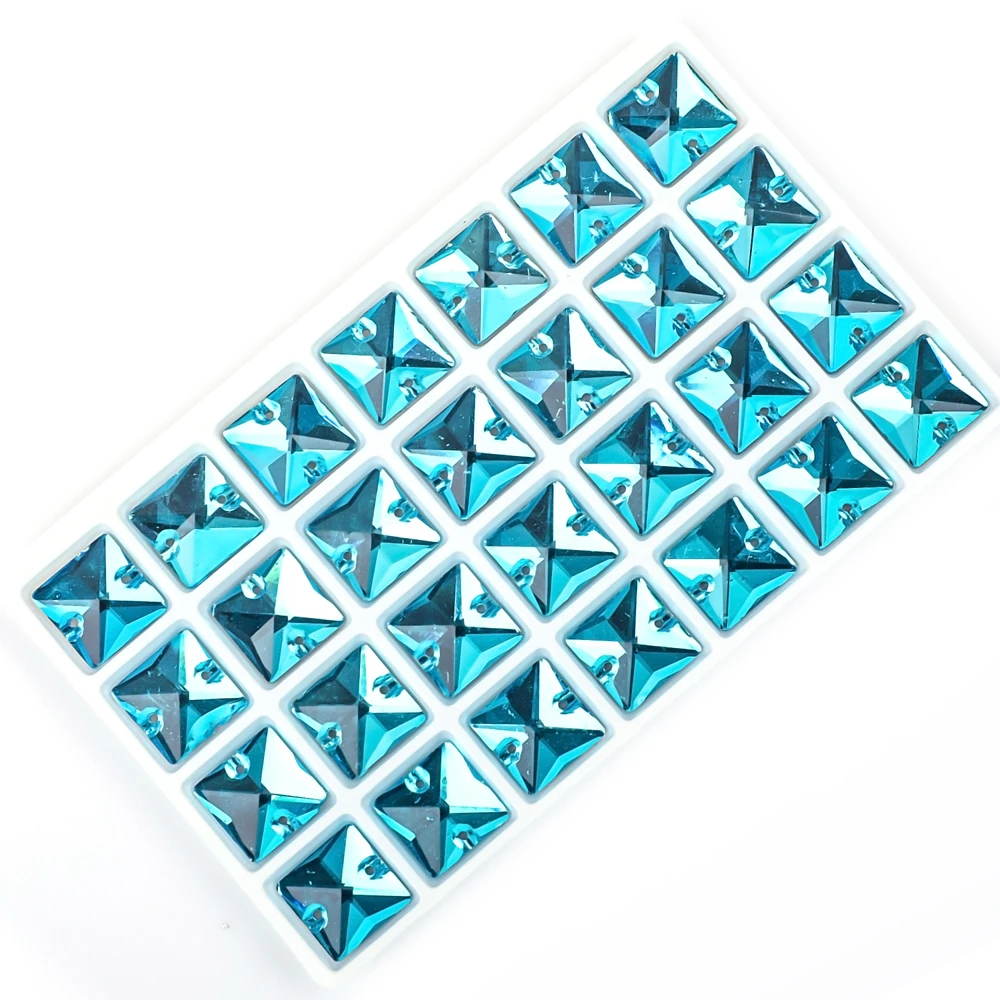 VC Aufnähbare Strass-Steine in Quadratform, Flache Kristalle für Kleidung, Muschelperlen für Hochzeitskleider-Dekoration, DIY – Detail 6