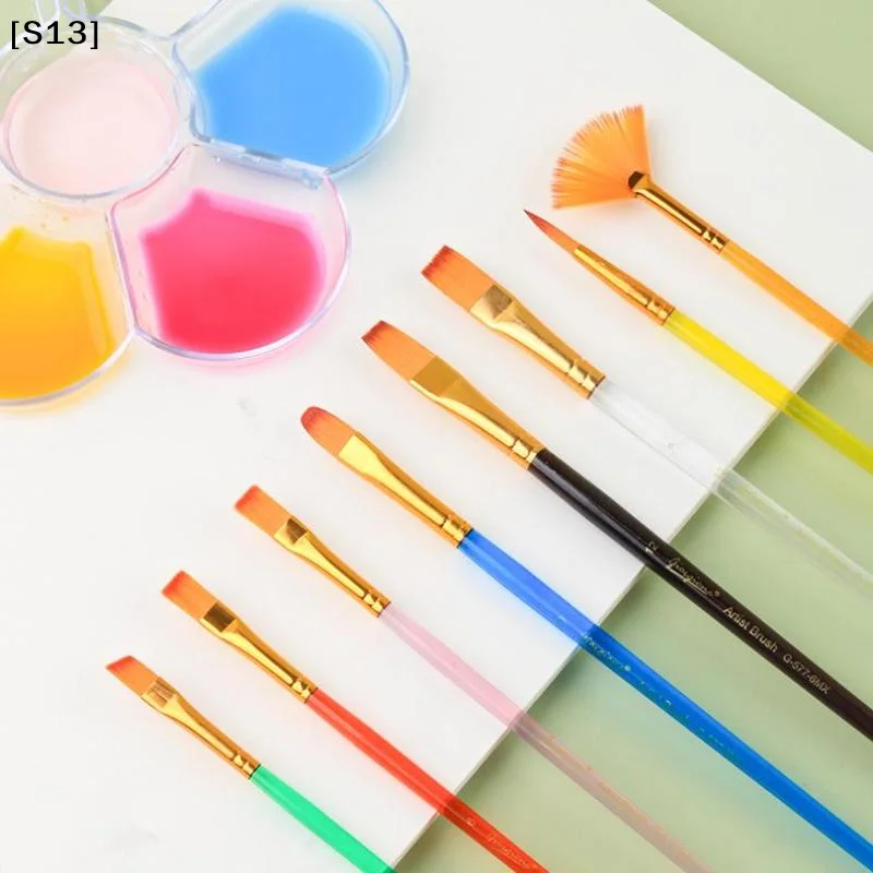 6/20Pcs 다채로운 나일론 브러쉬 세트 수채화 아크릴 페인트 브러쉬 전문 다채로운 유화 아티스트 브러쉬 문구[Q]Q@