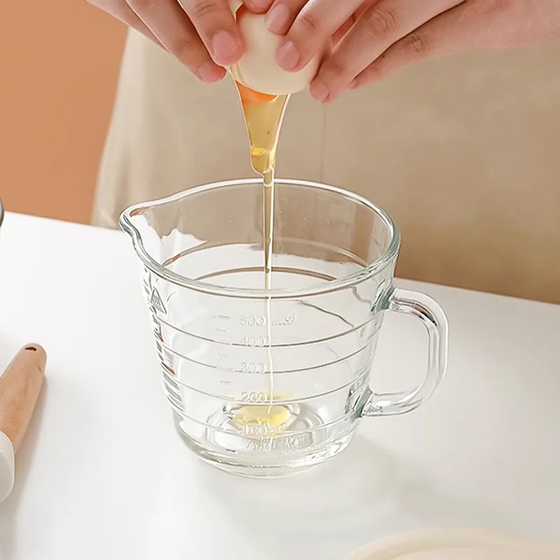 Heatproof Glass Mixing Bowl Set with Handle & Spout 2