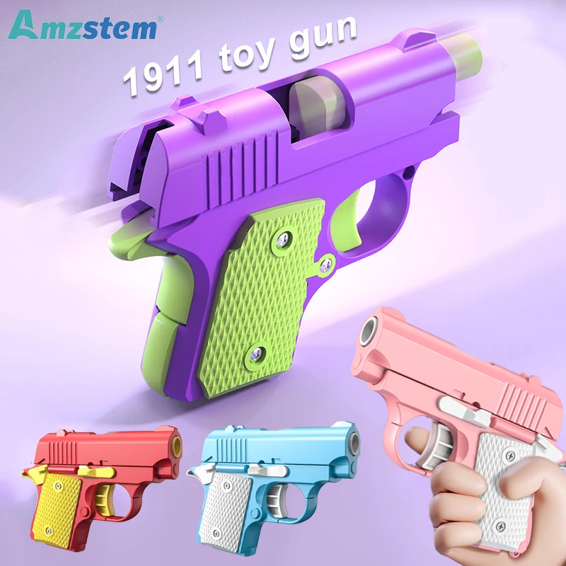 Fidget Toys Toy Guns Anti Stress Toys Mini Fingertip Toy Mini Model Guns 3D Printed Gun Pistol Fidgets 3D Gravity Knife for Kids Adults Decompression Toy Christmas Gift
