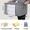 3PCS Clothing Storage Bag, 57l/15gal, With Transparent Window, Reinforced Handle, Suitable For Clothing Organization 4