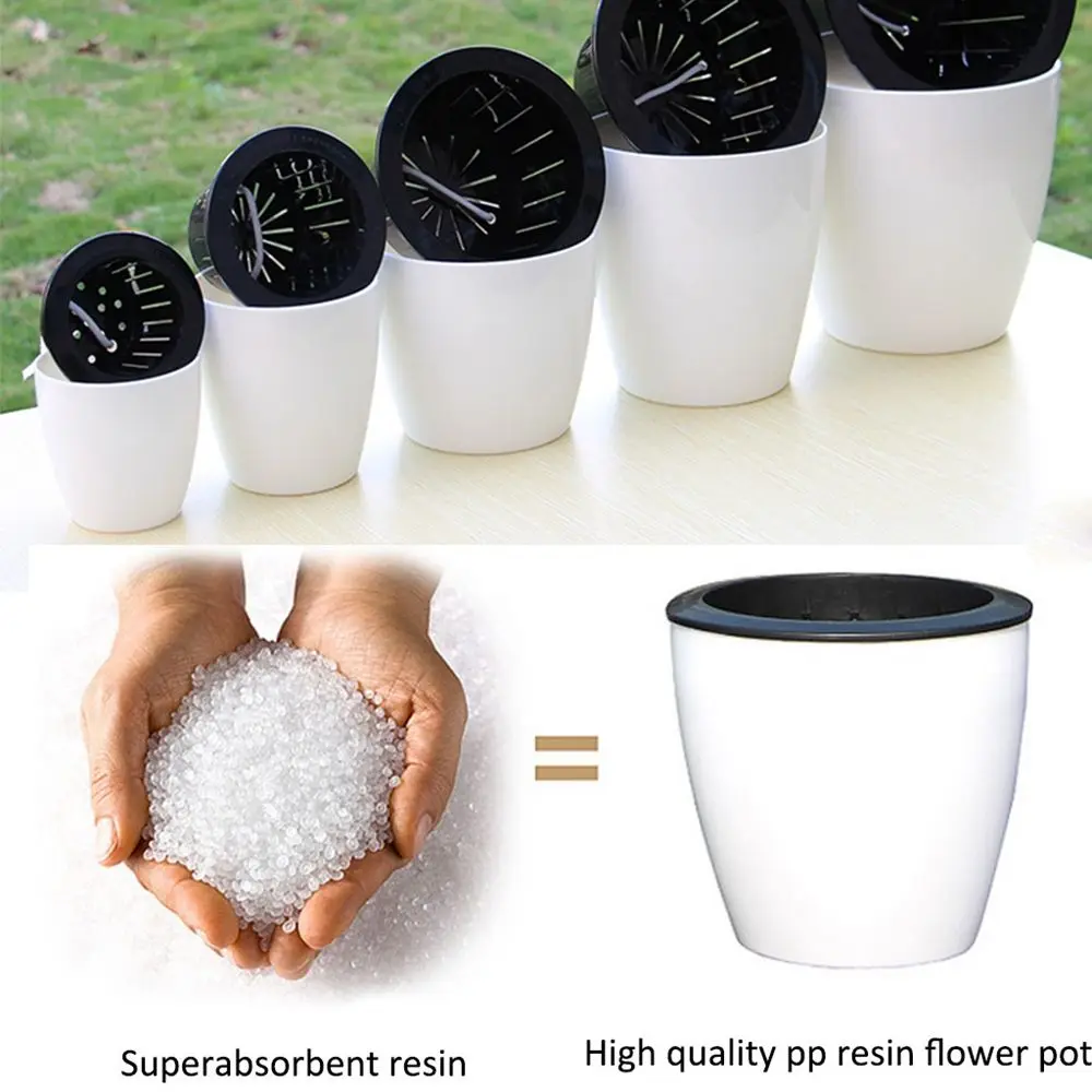 Resin Round Desktop Decorative Flower Basket Planter