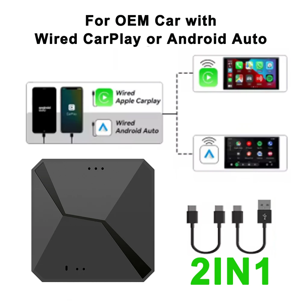 Android 13 TV Box Smart CarPlay Ai Box Wifi Wireless Android Auto Вбудований Play Store Для YouTube Netflix OEM CarPlay Cars