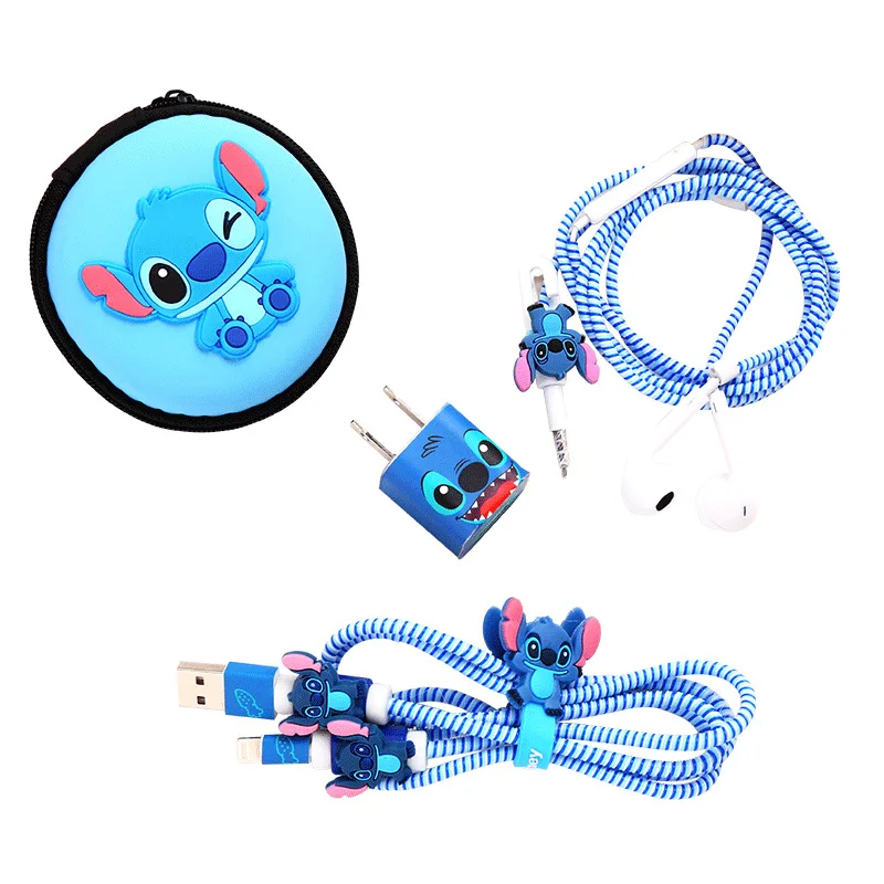 Disney Cartoon Cable Winder Set Usb Charger Cable Protector Per Apple Iphone Per Samsung Xiaomi Huawei Cable Protect Decoration