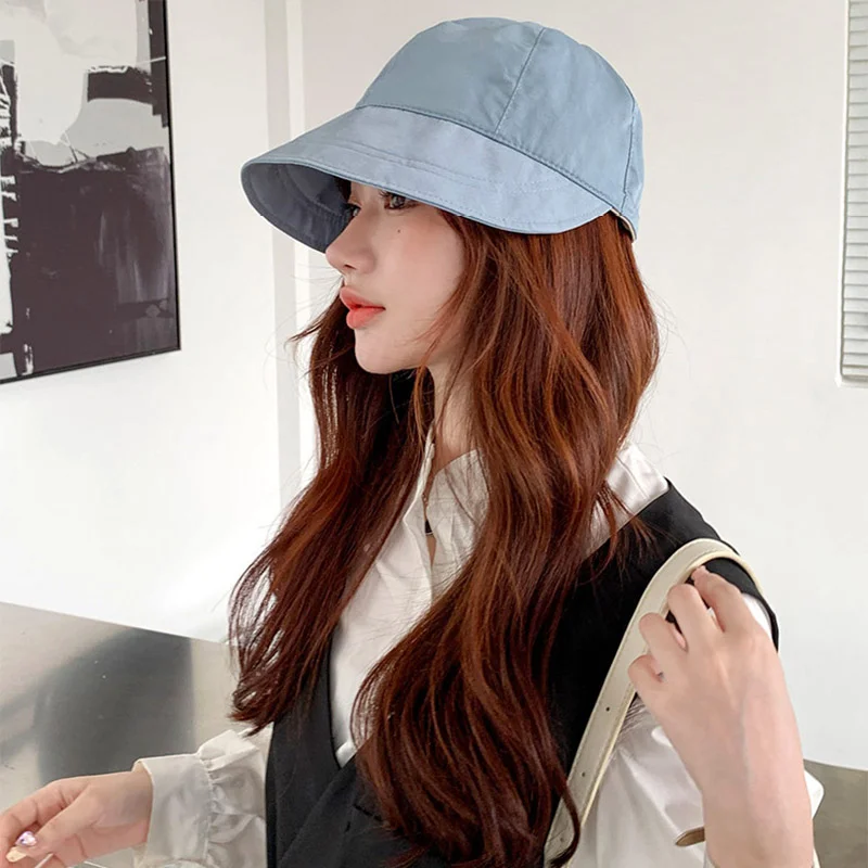 1pc Round Top Denim Bucket Hat Spring Summer Fashion Solid Color Foldable  Basin Hat Womens Hat, 90 Days Buyer Protection