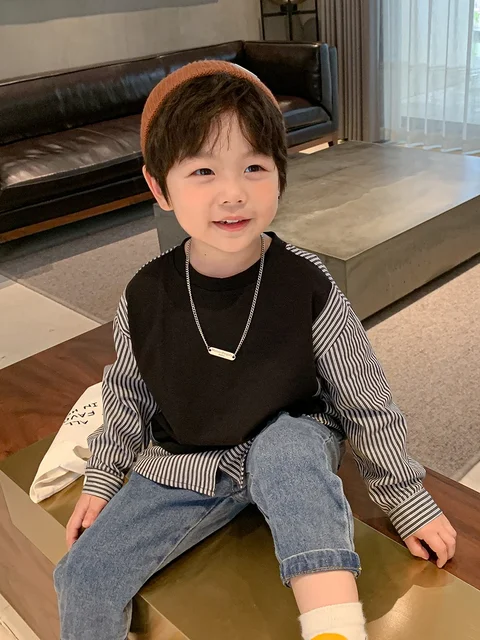 세련되고 편안한 남아 봄 가을 스웨터: 패션에 민감한 어린이를 위한 필수 아이템